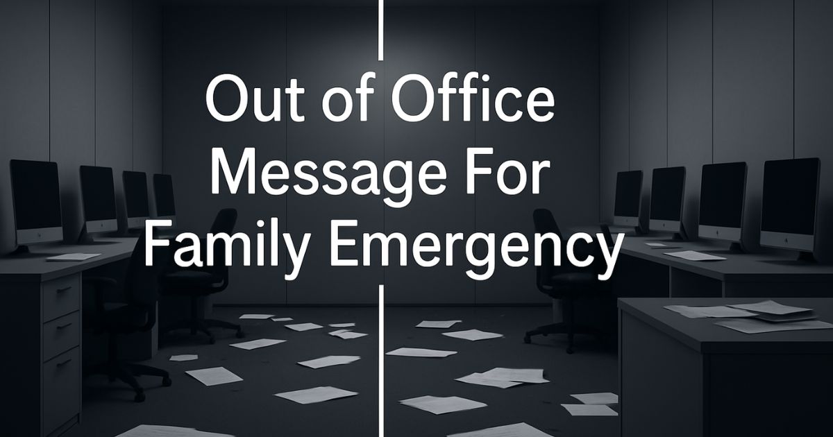 Out Of Office Message For Family Emergency