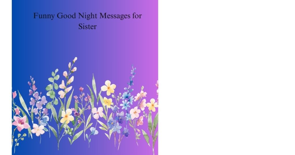 Funny Good Night Messages for Sister