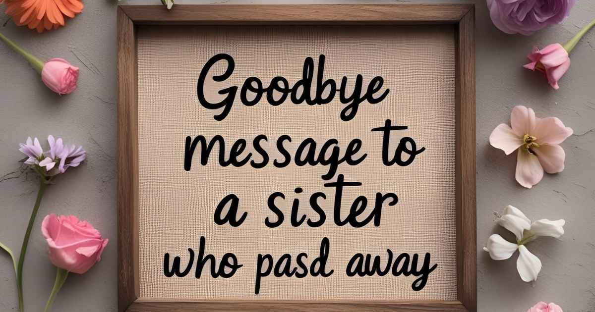 Goodbye Message To a Sister Who Passed Away