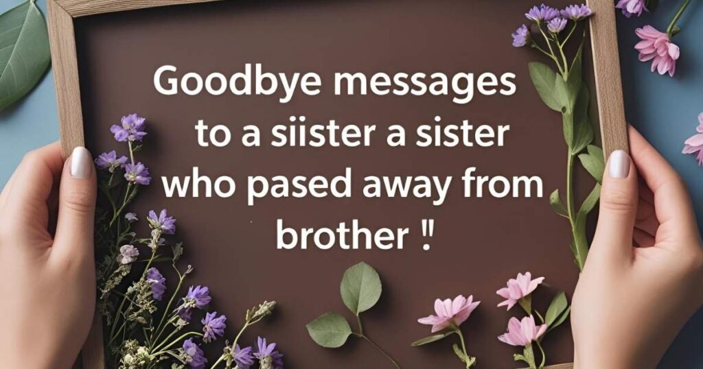 Goodbye Messages to a Sister Who Passed Away from Brother