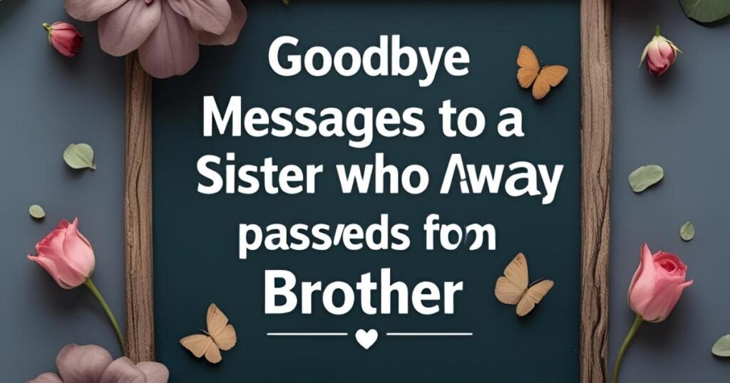 Goodbye Messages to a Sister Who Passed Away from Brother