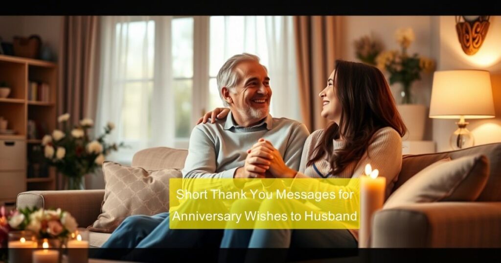 Short Thank You Messages for Anniversary Wishes to Husband