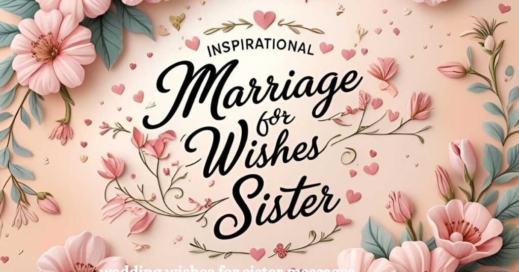 Inspirational Marriage Wishes for Sister